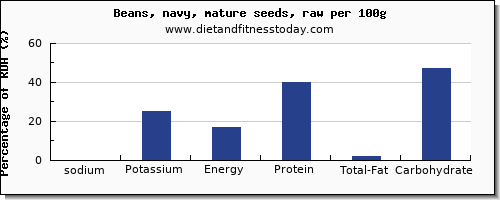 sodium and nutrition facts in navy beans per 100g